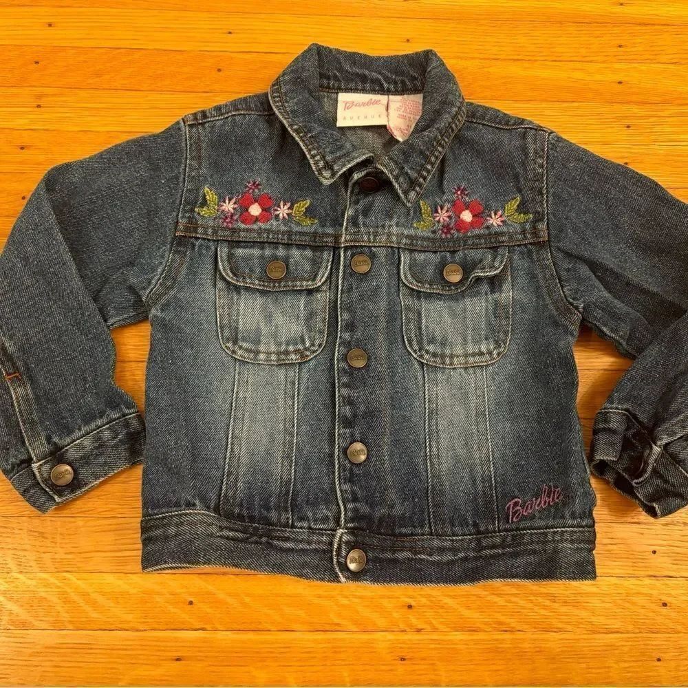 Barbie Avenue embroidered flower denim jean jacket